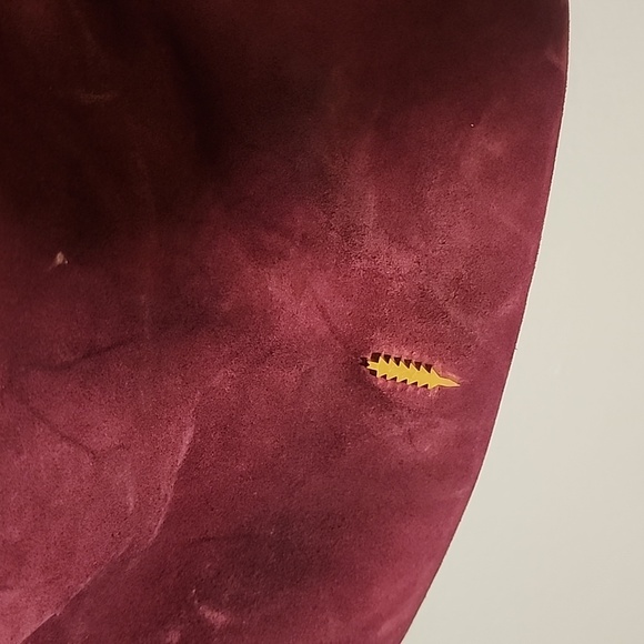 THACKER Convertible Small Suede Burgundy Satchel purse - Picture 2 of 5